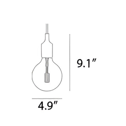 E27 Pendant Light - line drawing.