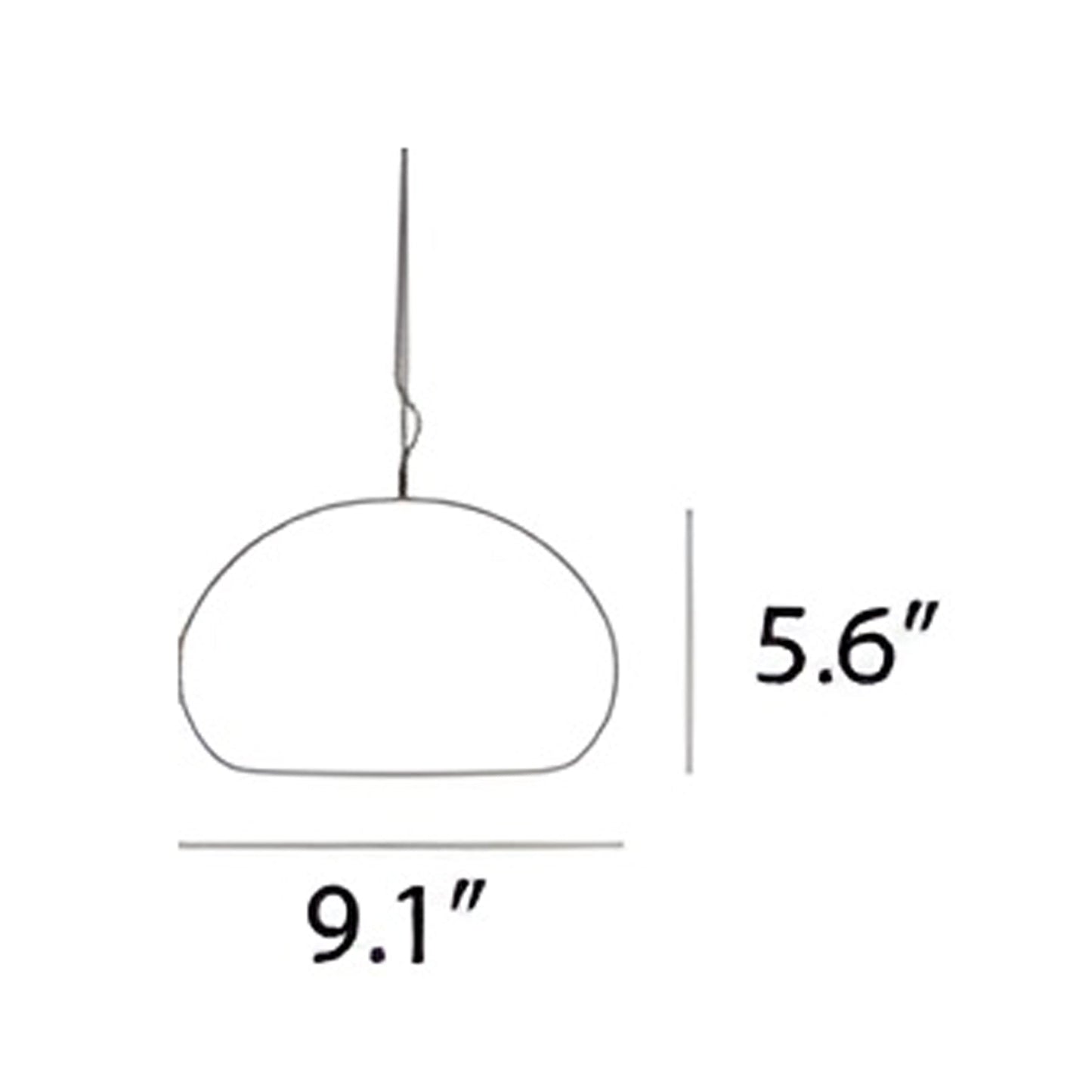 Fluid Pendant Light - line drawing.