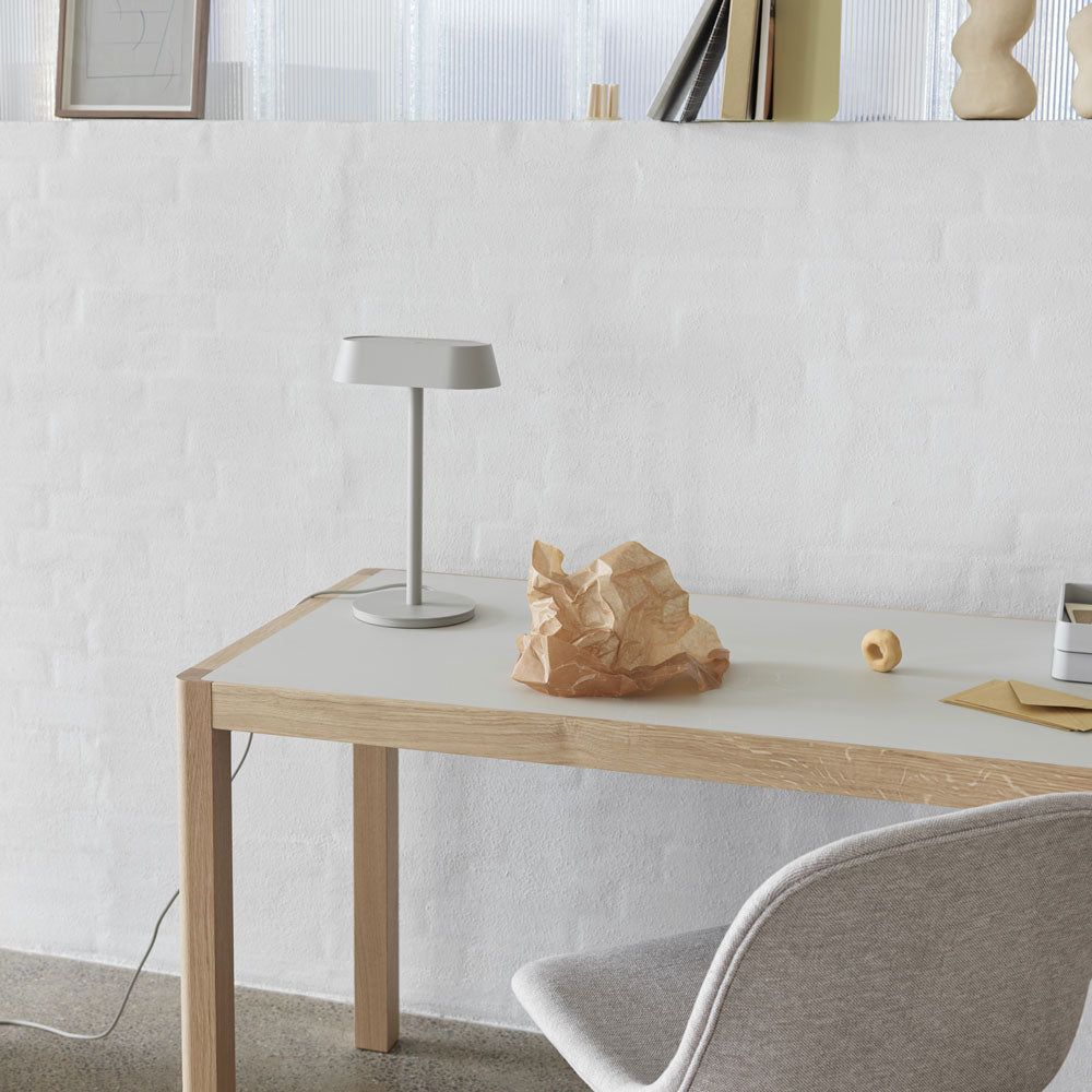 Linear LED Table Lamp in office.