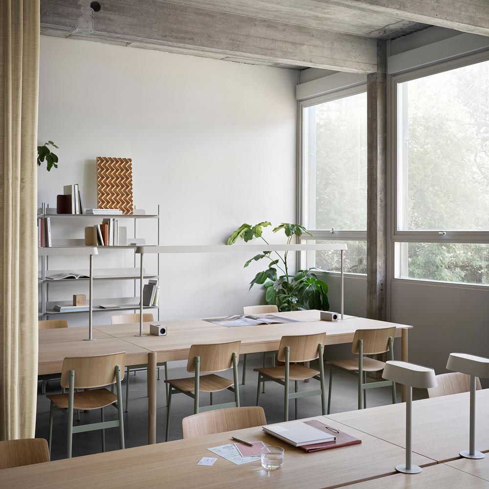 Linear Mounted LED Table Lamp in library.