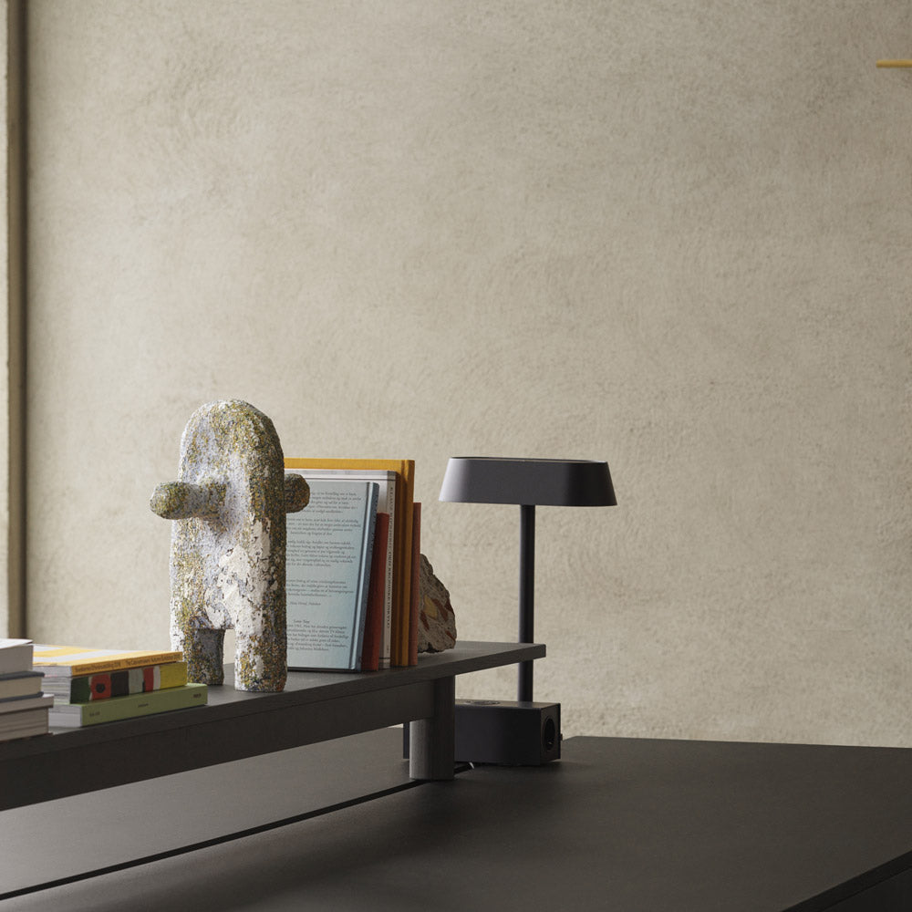 Linear Mounted LED Table Lamp in living room.
