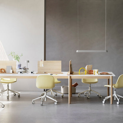 Linear Mounted LED Table Lamp in office.