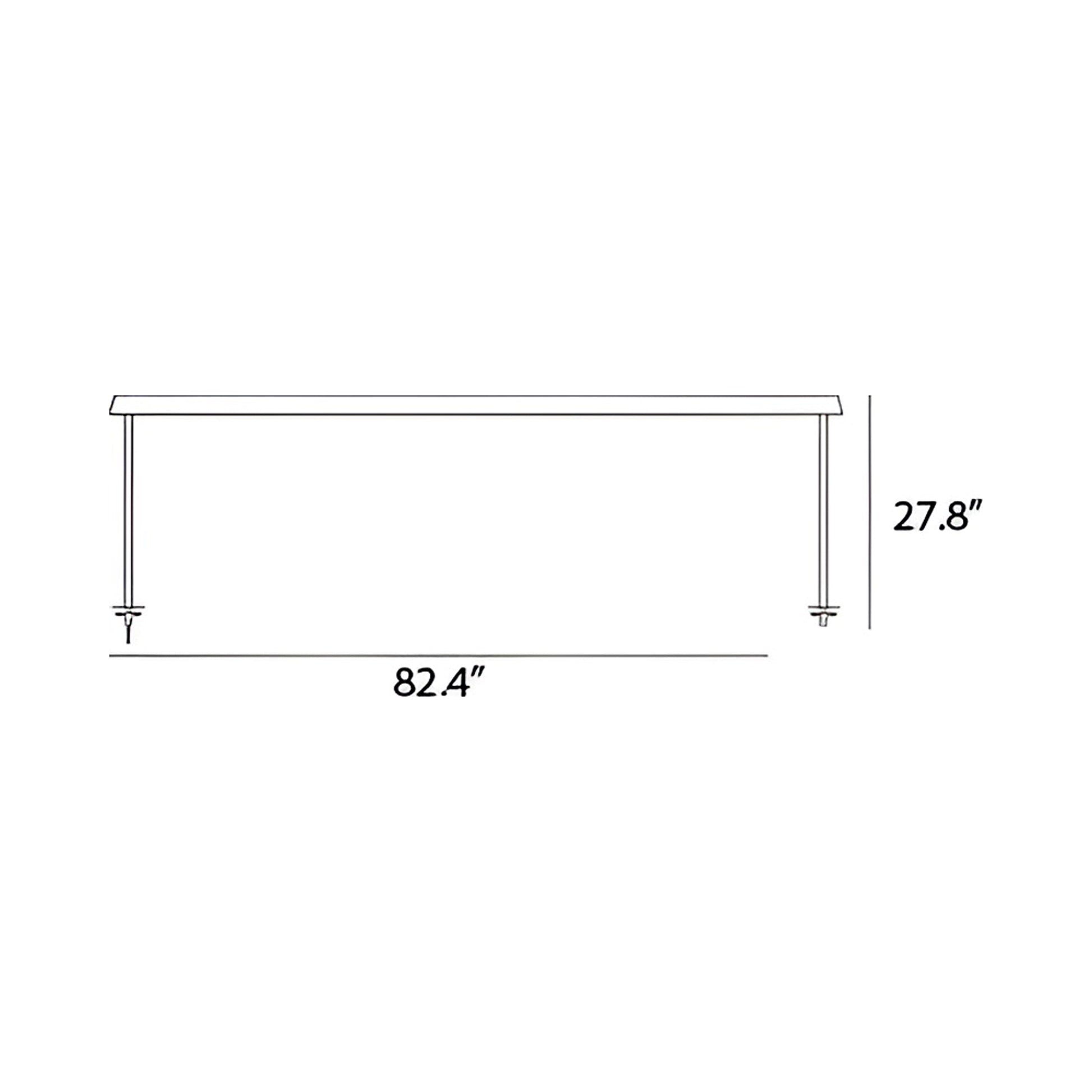Linear Mounted LED Table Lamp - line drawing.