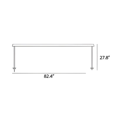 Linear Mounted LED Table Lamp - line drawing.