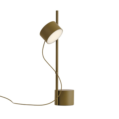 Post LED Table Lamp in Brown Green.