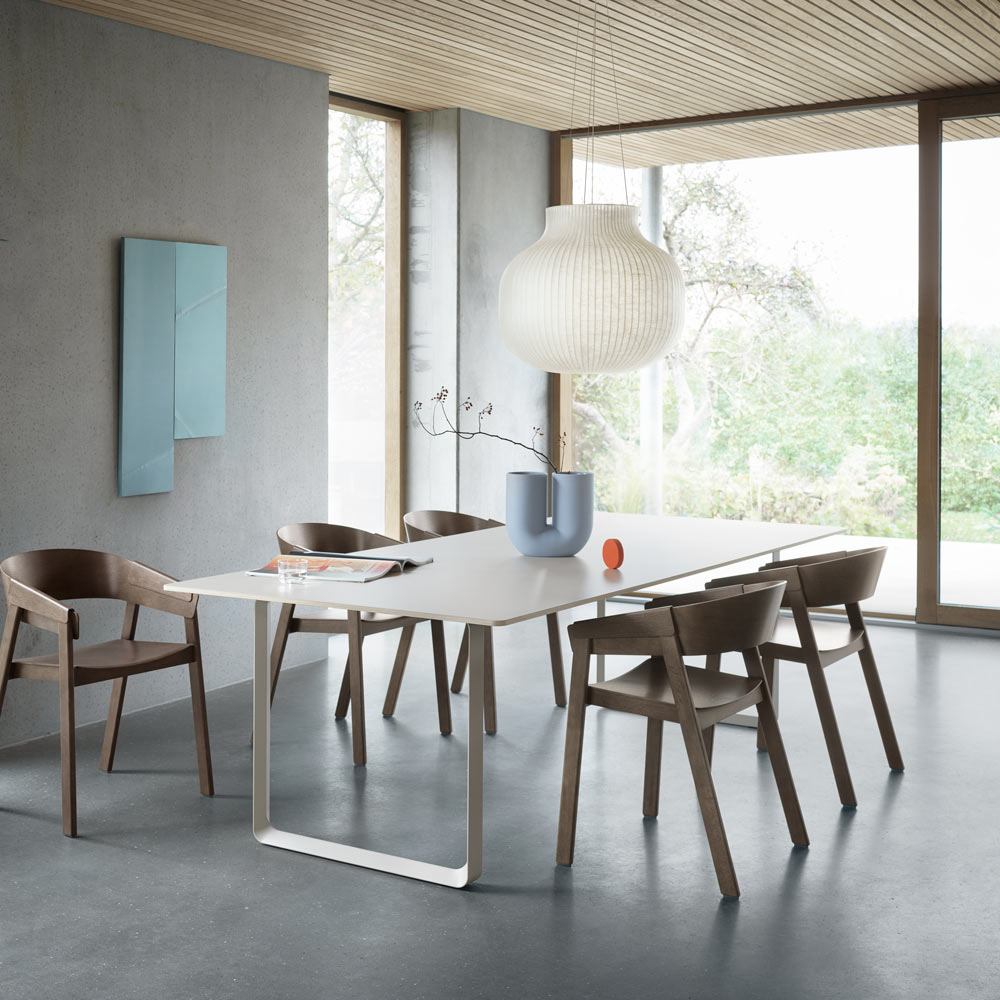 Strand Closed Pendant Light in dining room.