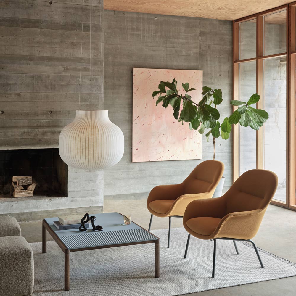 Strand Closed Pendant Light in living room.