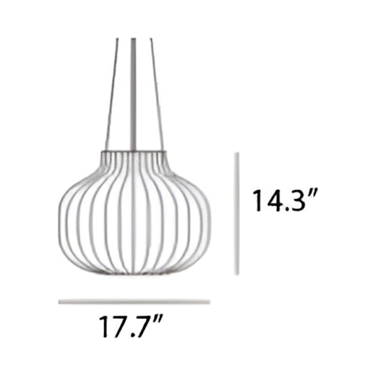 Strand Closed Pendant Light - line drawing.