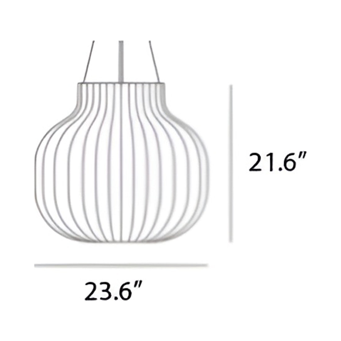 Strand Closed Pendant Light - line drawing.