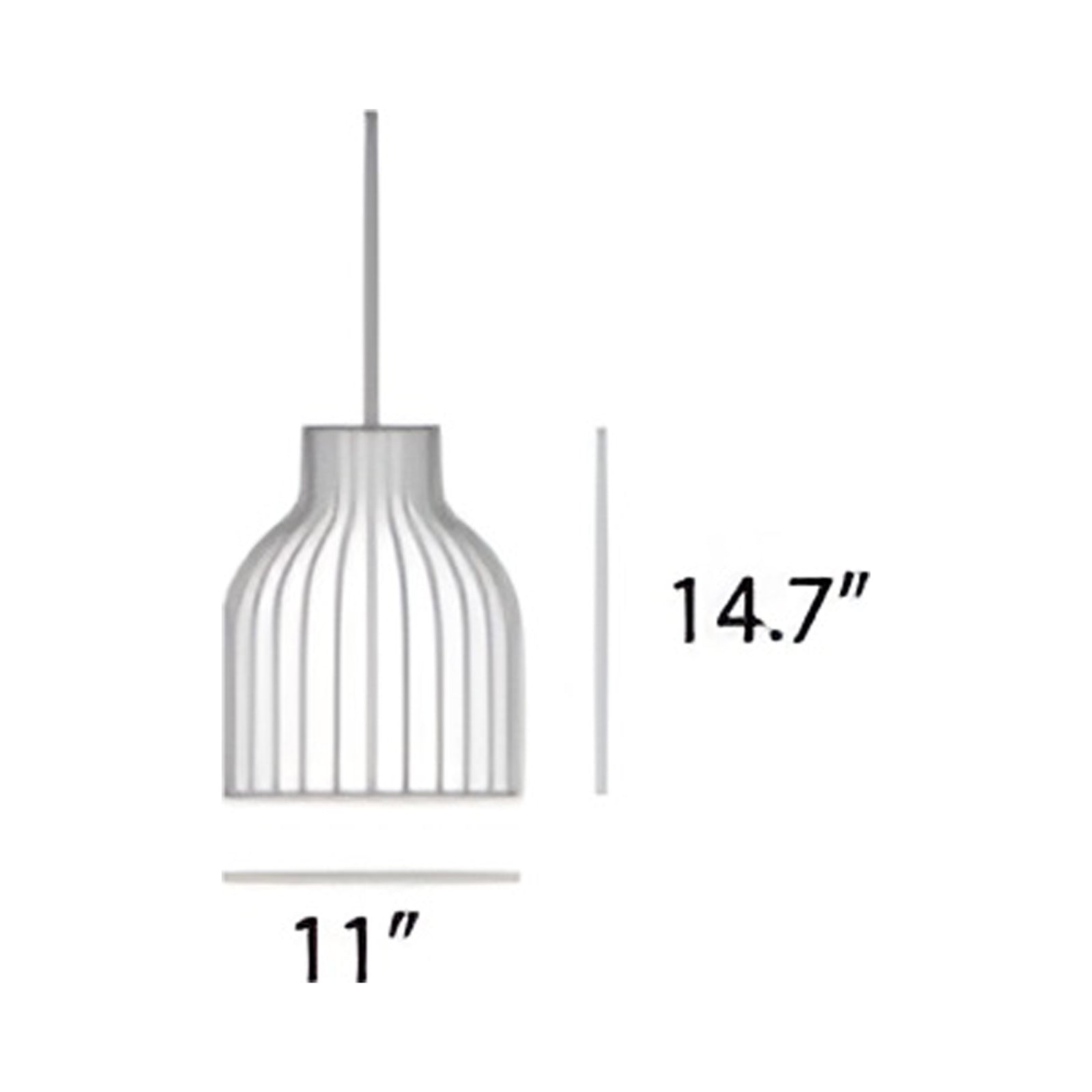 Strand Open Pendant Light - line drawing.