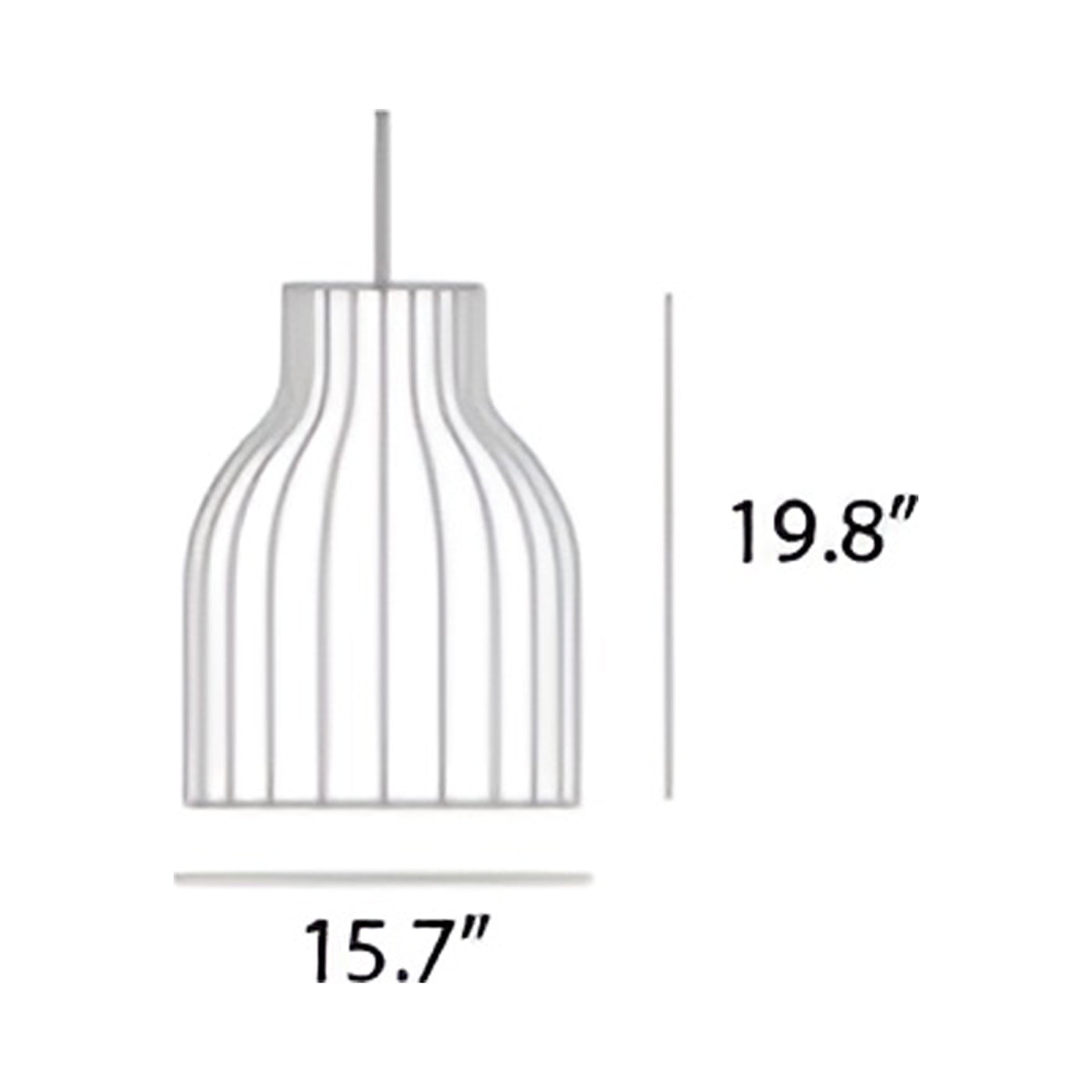 Strand Open Pendant Light - line drawing.