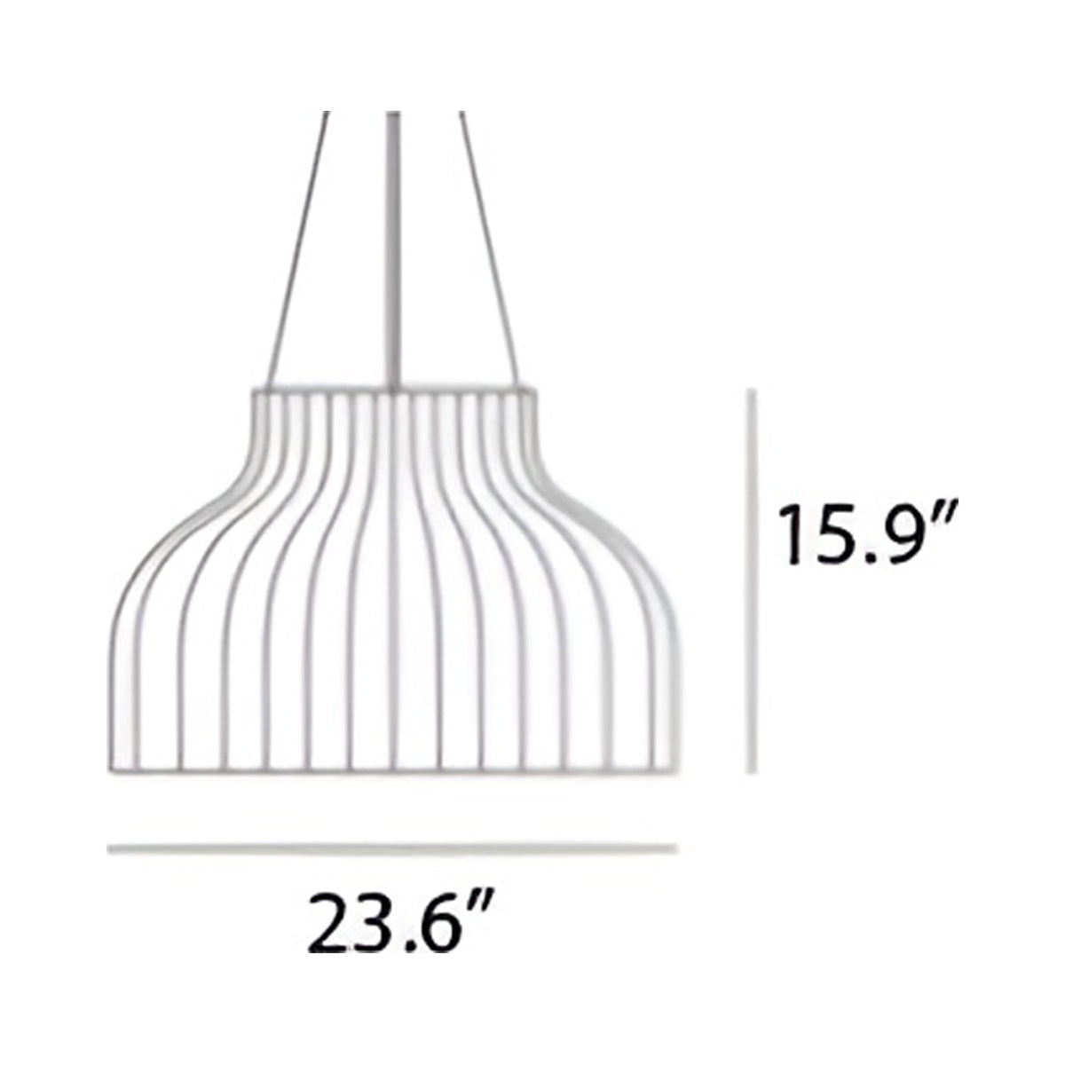 Strand Open Pendant Light - line drawing.