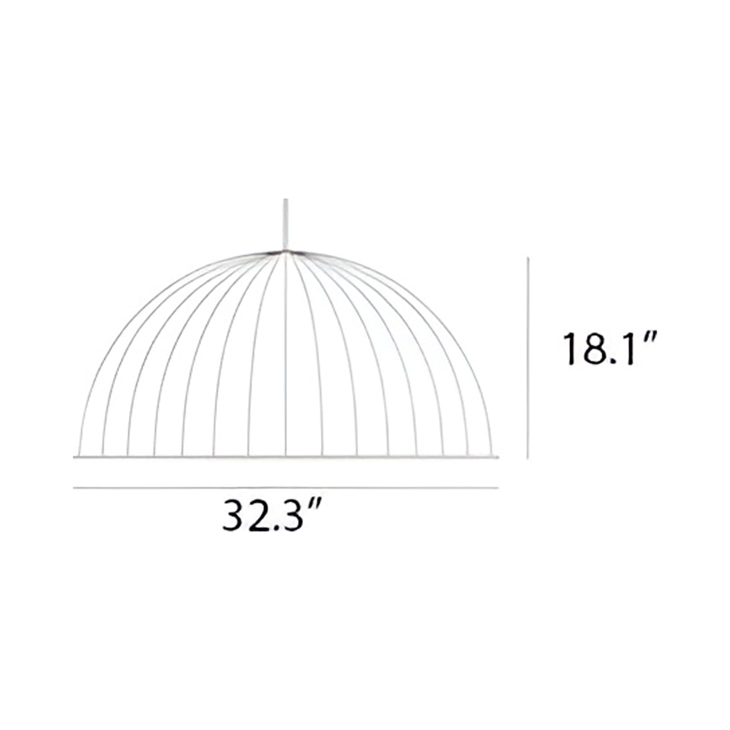 Under The Bell Pendant Light - line drawing.