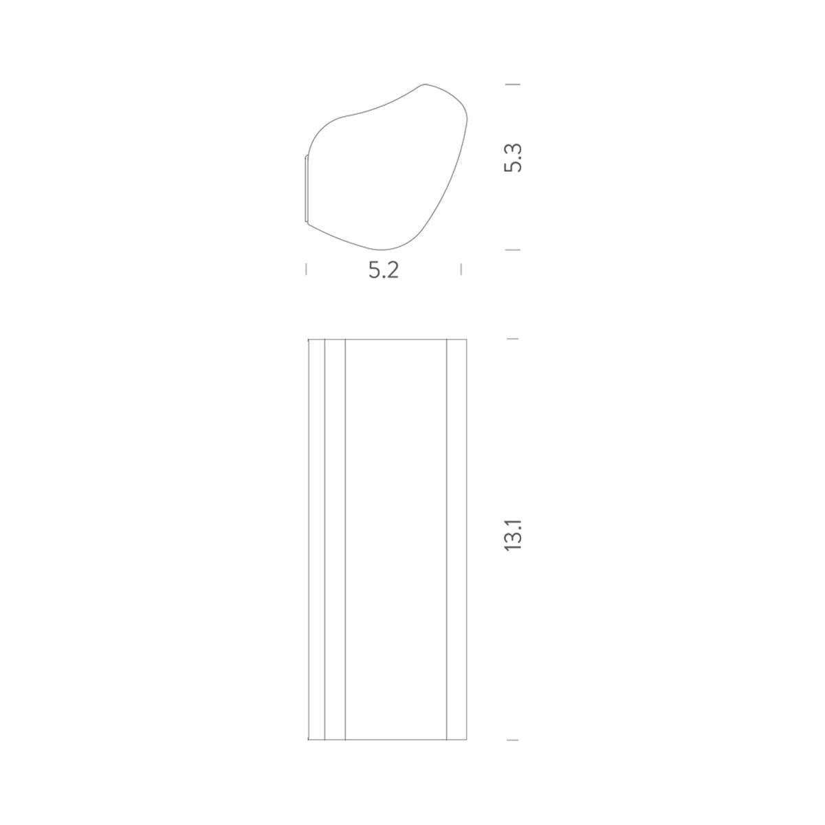 Applique Radieuse Wall Light - line drawing.