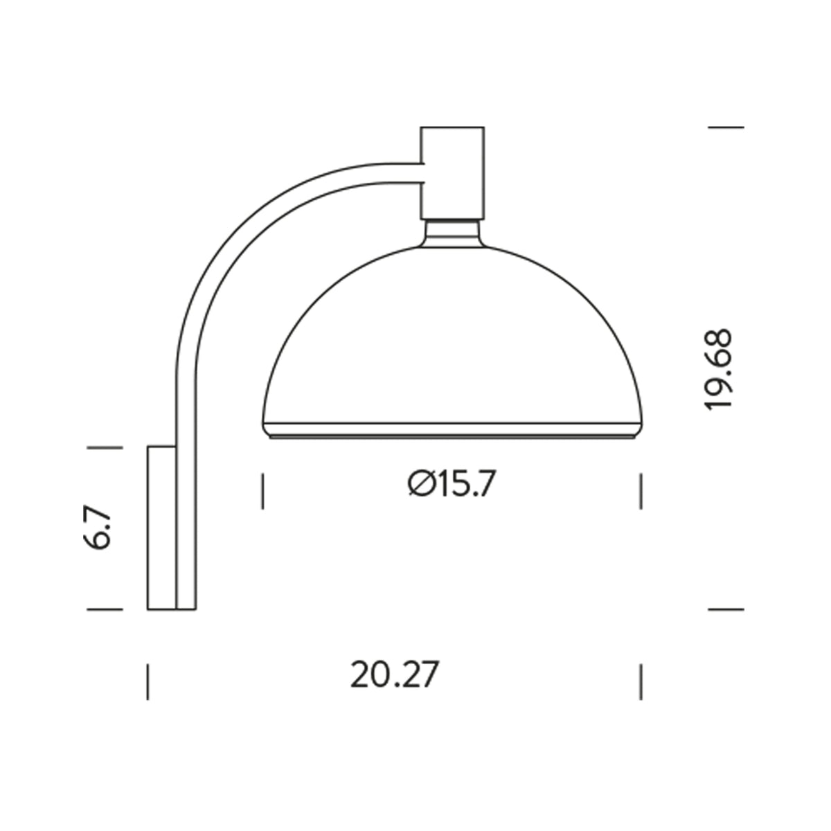 AS3C Wall Light - line drawing.