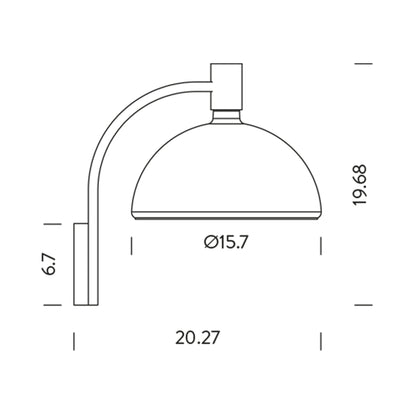 AS3C Wall Light - line drawing.