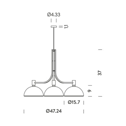 AS43C Pendant Light - line drawing.
