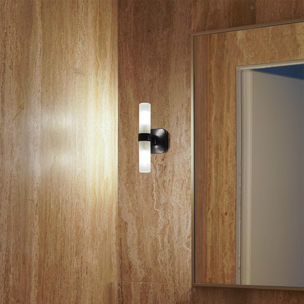 Crown Single Wall Light in bathroom.