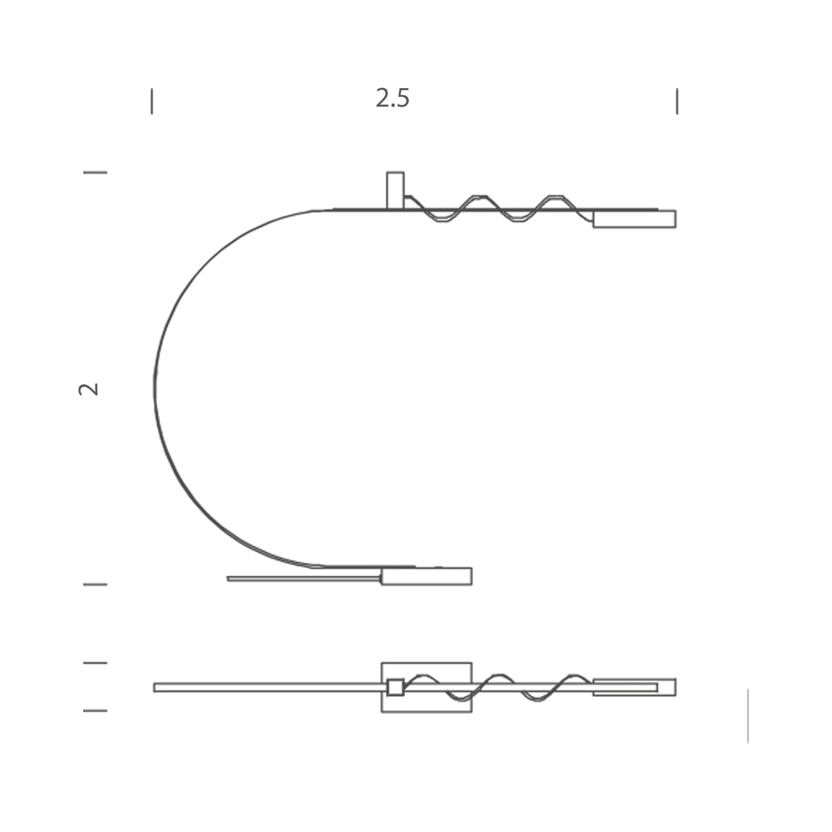 Cupido LED Table Lamp - line drawing.