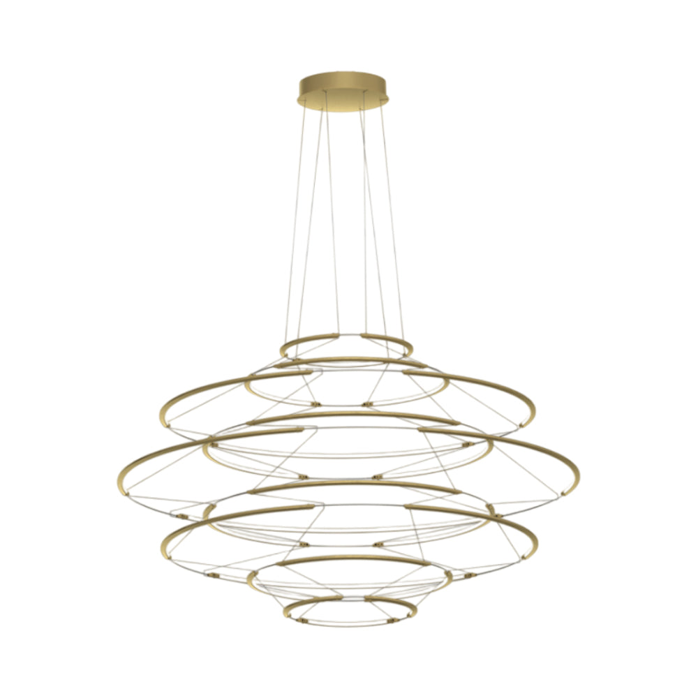 Drop LED Pendant Light in Satin Gold (25.6-Inch).