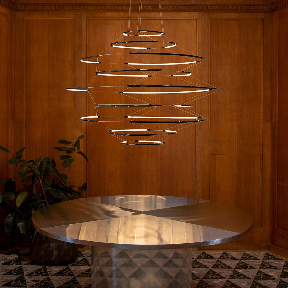 Drop LED Pendant Light in living room.