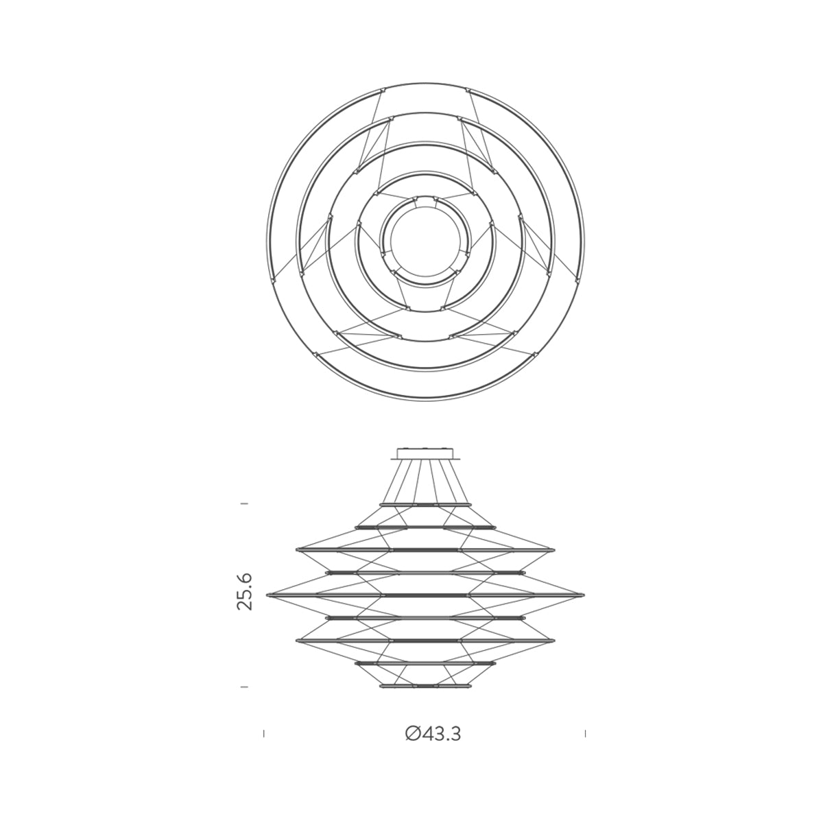 Drop LED Pendant Light - line drawing.