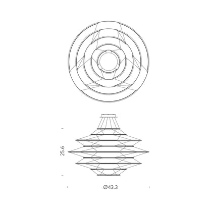 Drop LED Pendant Light - line drawing.