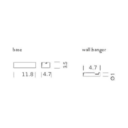 Ellisse Base / Wall Hanger - line drawing.