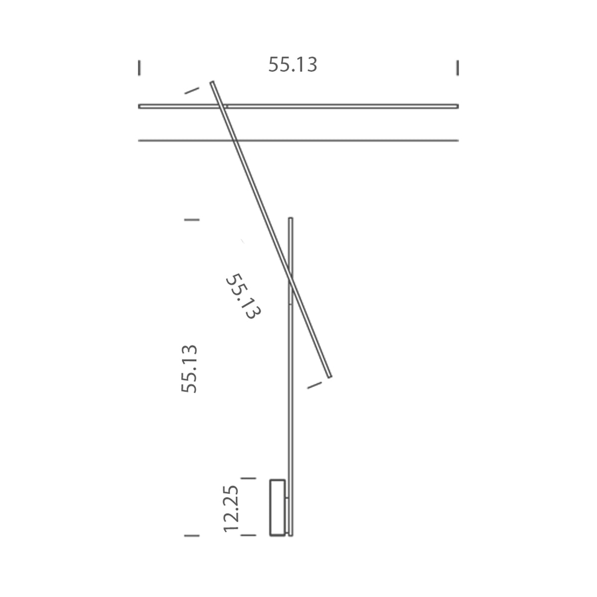 Flamingo LED Floor Lamp - line drawing.