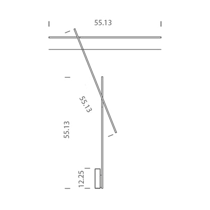 Flamingo LED Floor Lamp - line drawing.