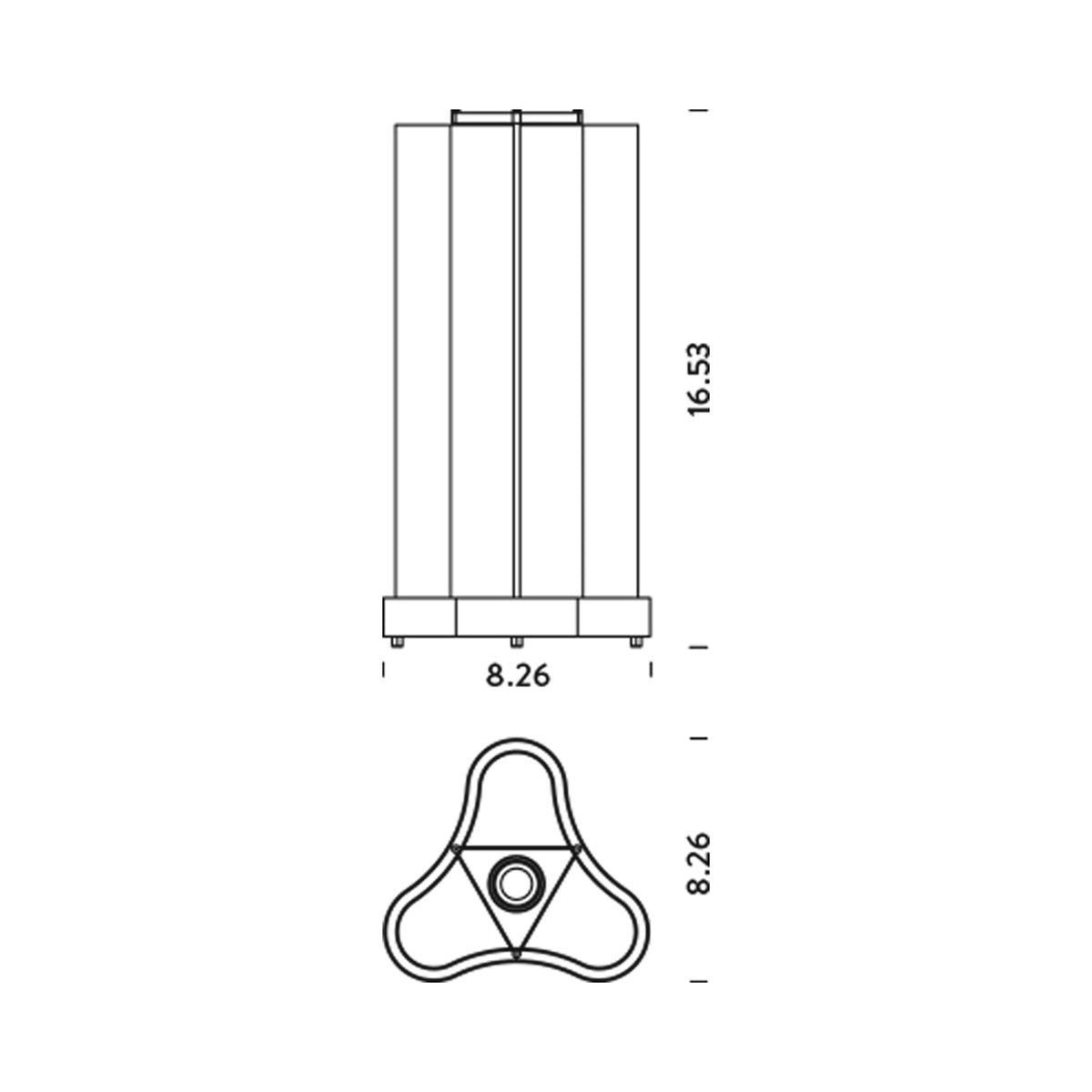 Lampe Cabanon Table Lamp - line drawing.