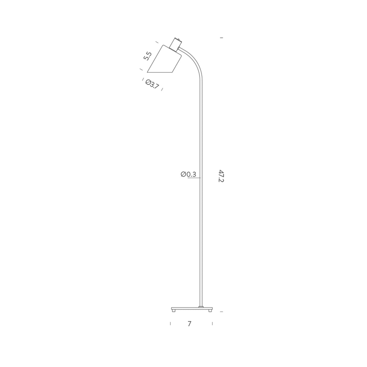 Lampe de Bureau Floor Lamp - line drawing.