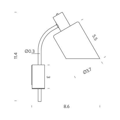 Lampe de Bureau Wall Light - line drawing.
