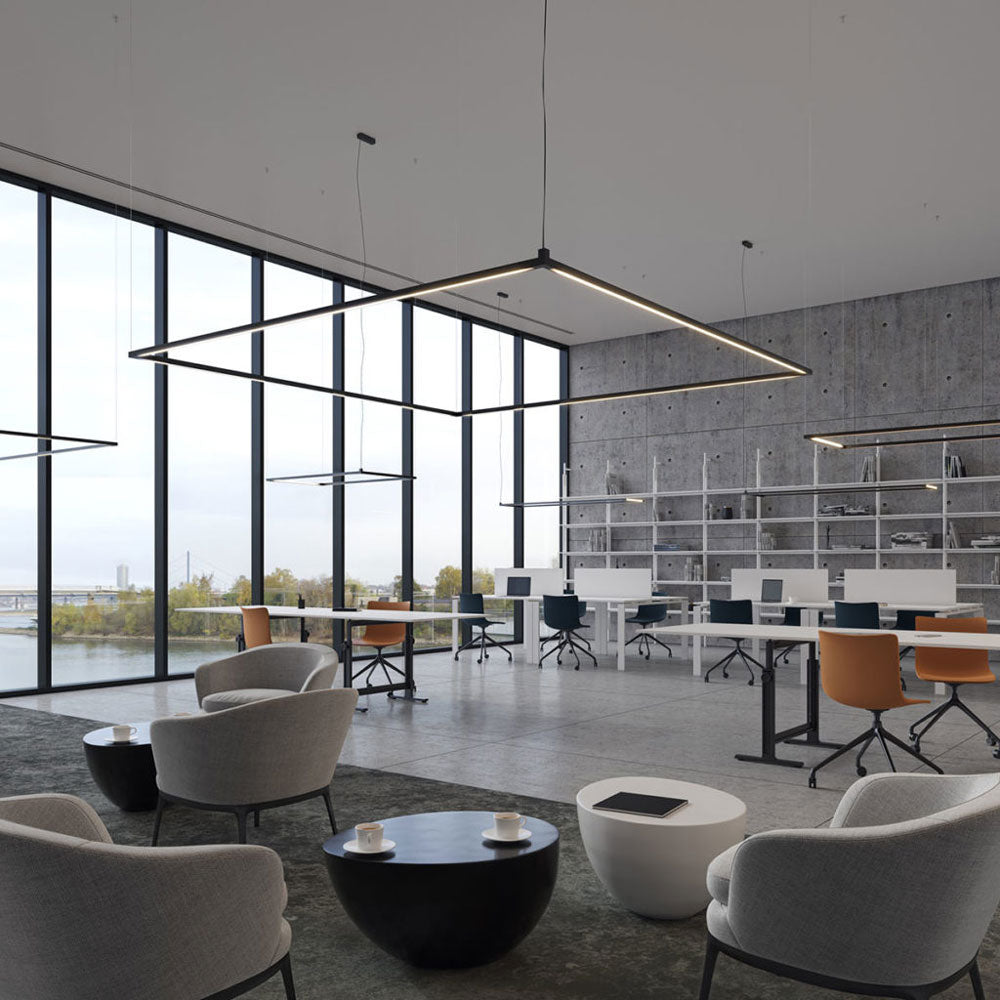 Linescapes Desk Matrix Vertical LED Pendant Light in office.