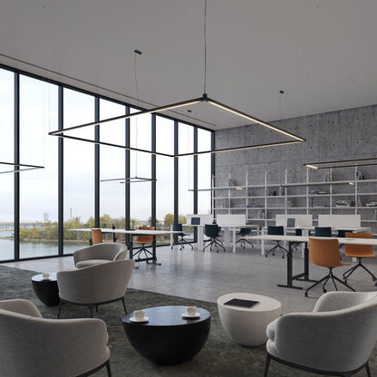 Linescapes Desk Matrix Vertical LED Pendant Light in office.