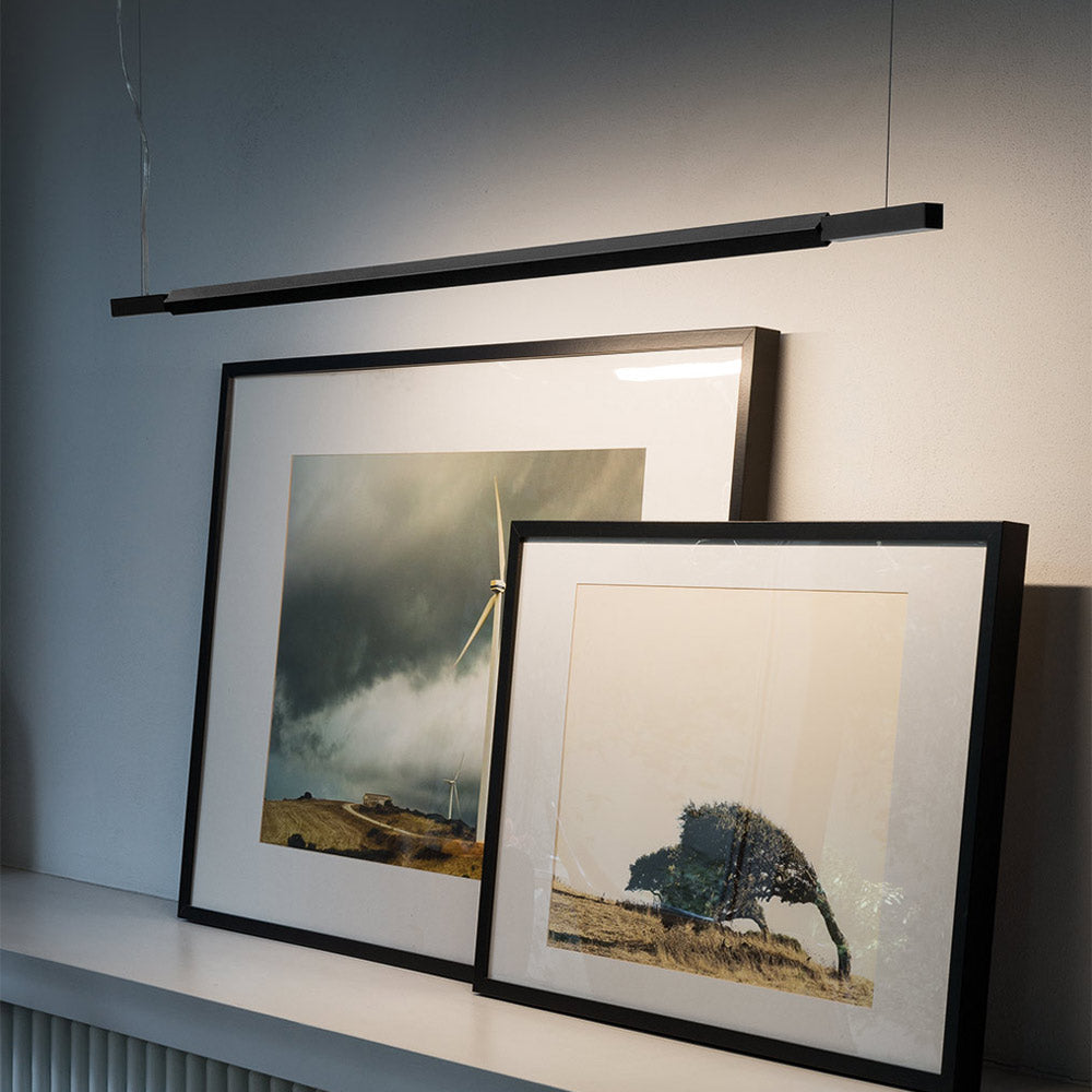Linescapes Horizontal LED Pendant Light in living room.
