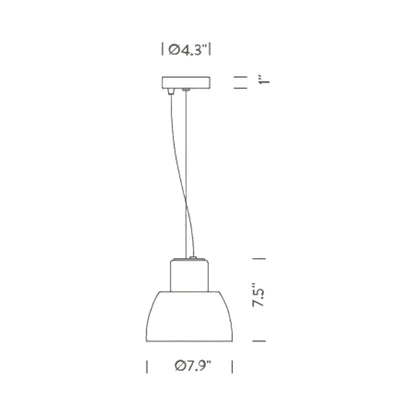 Lorosae Pendant Light - line drawing.