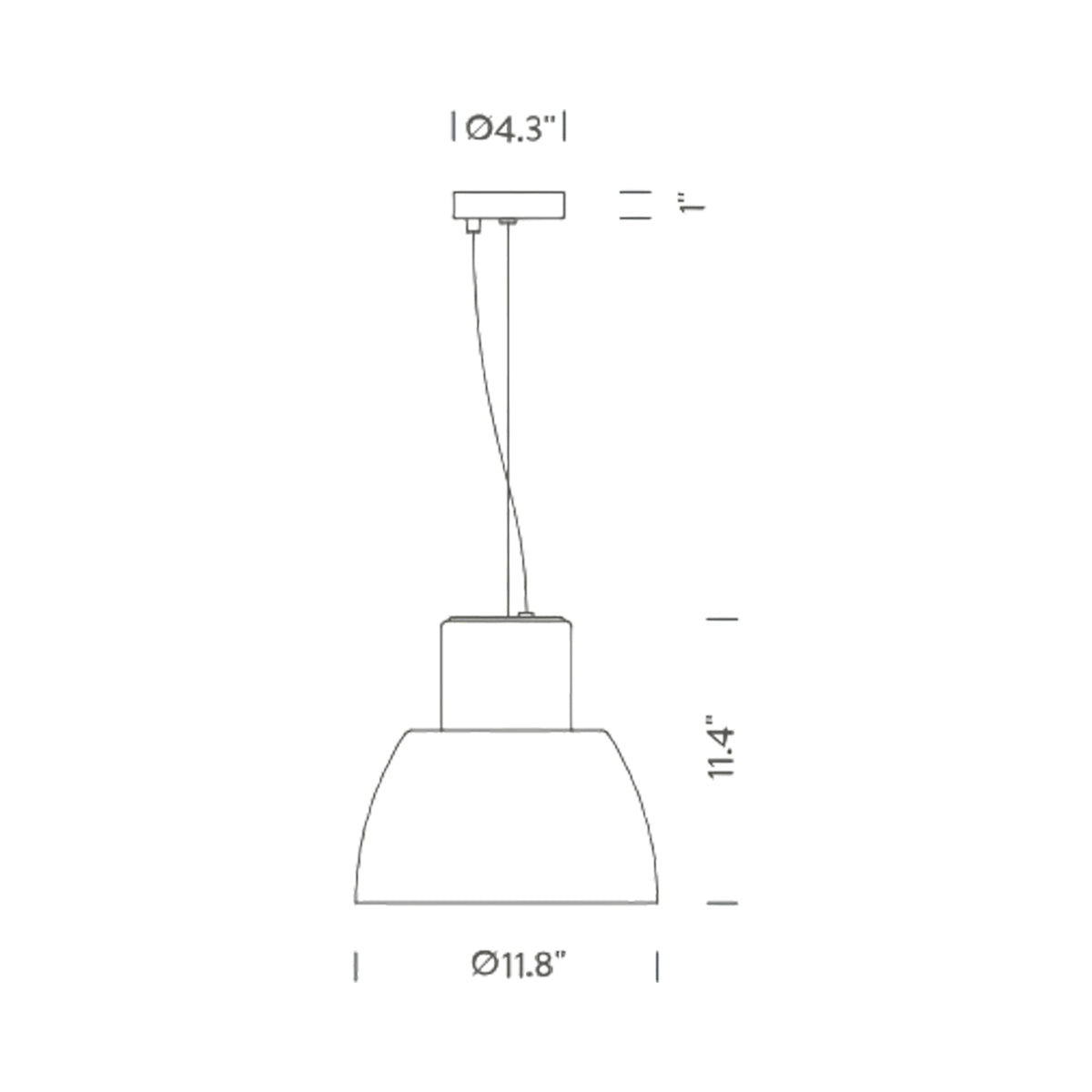 Lorosae Pendant Light - line drawing.