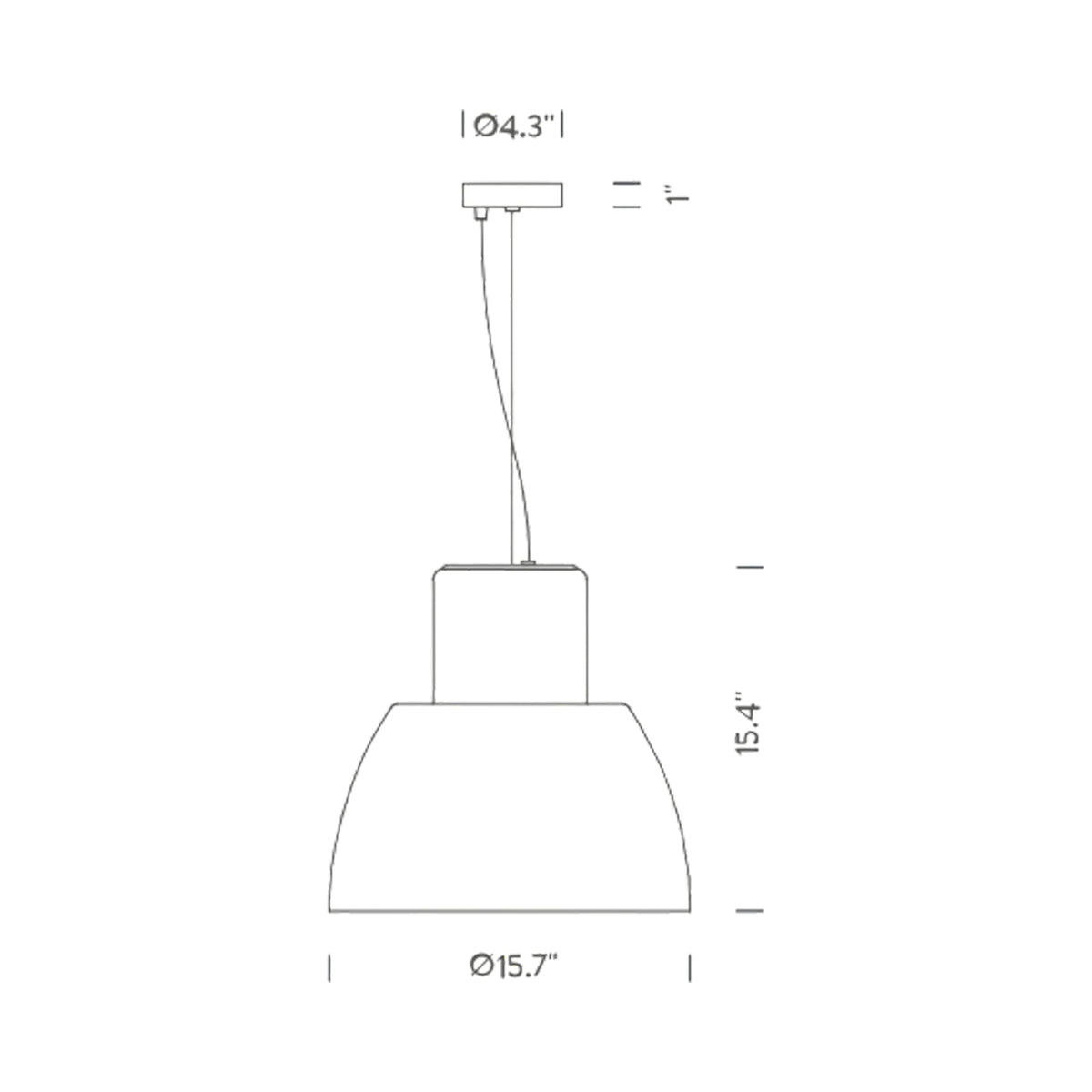 Lorosae Pendant Light - line drawing.