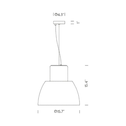 Lorosae Pendant Light - line drawing.