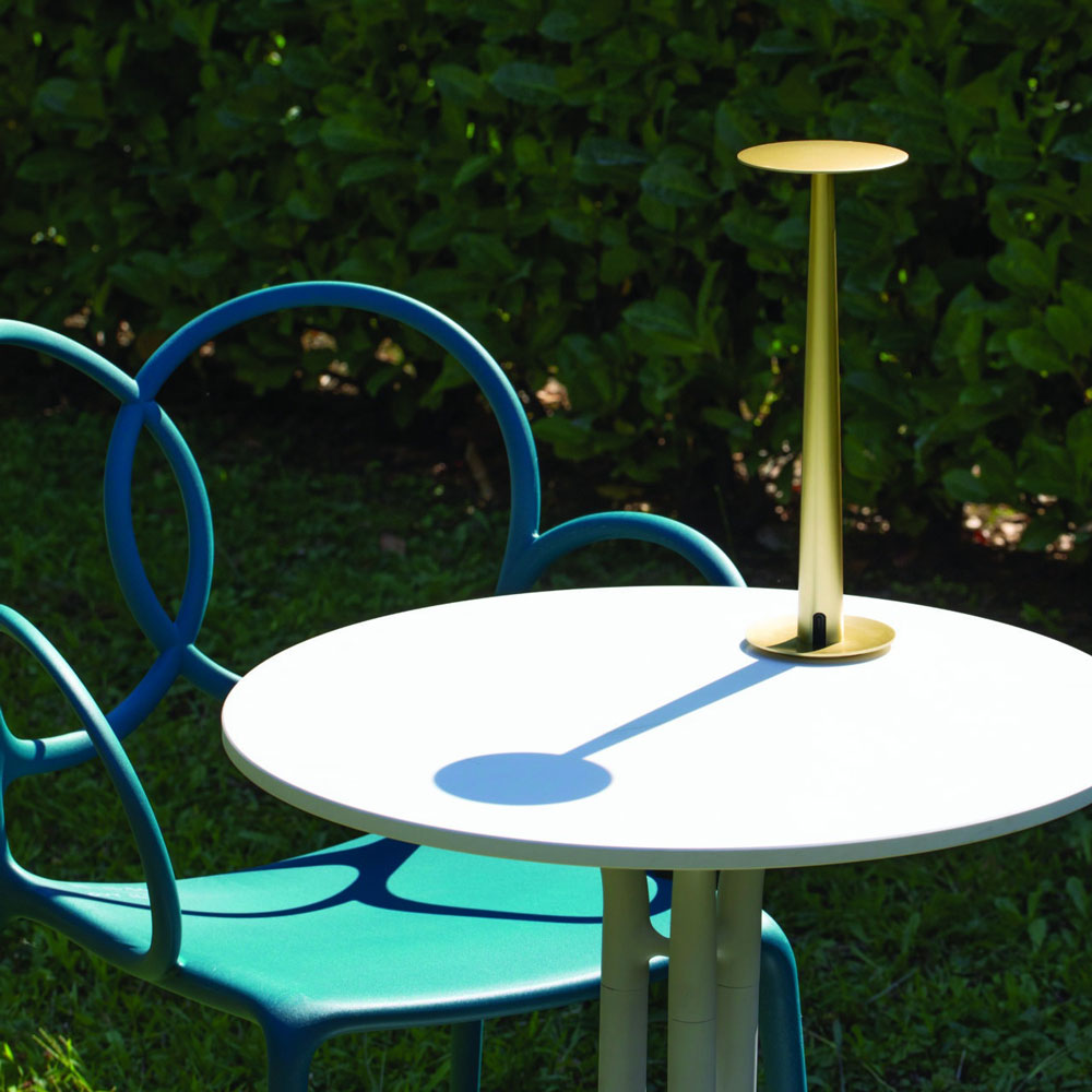 Portofino LED Rechargeable Table Lamp in Outside Area.