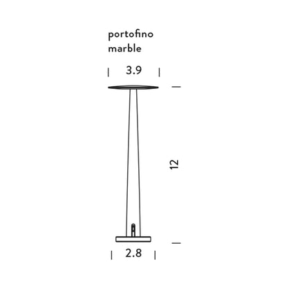 Portofino Marble LED Rechargeable Table Lamp - line drawing.