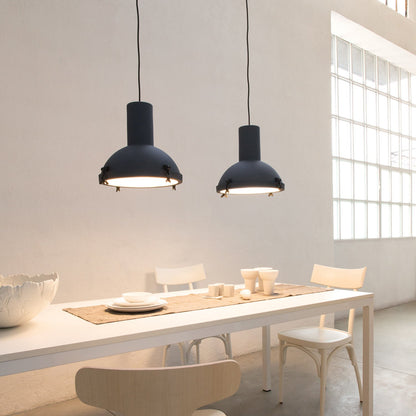 Projecteur Pendant Light in dining room.