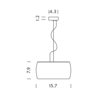 Sirius Pendant Light - line drawing.