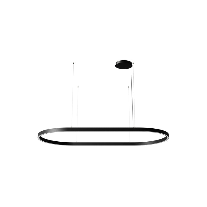 Zirkol LED Oval Pendant Light in Black (78.7-Inch).