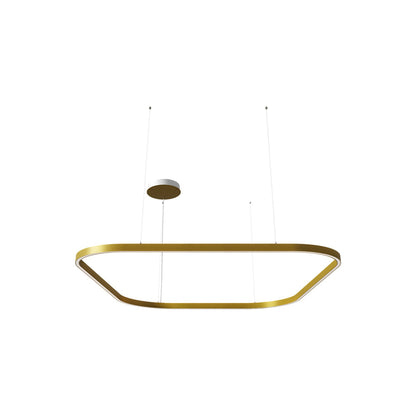 Zirkol LED Square Pendant Light in Gold (59-Inch).