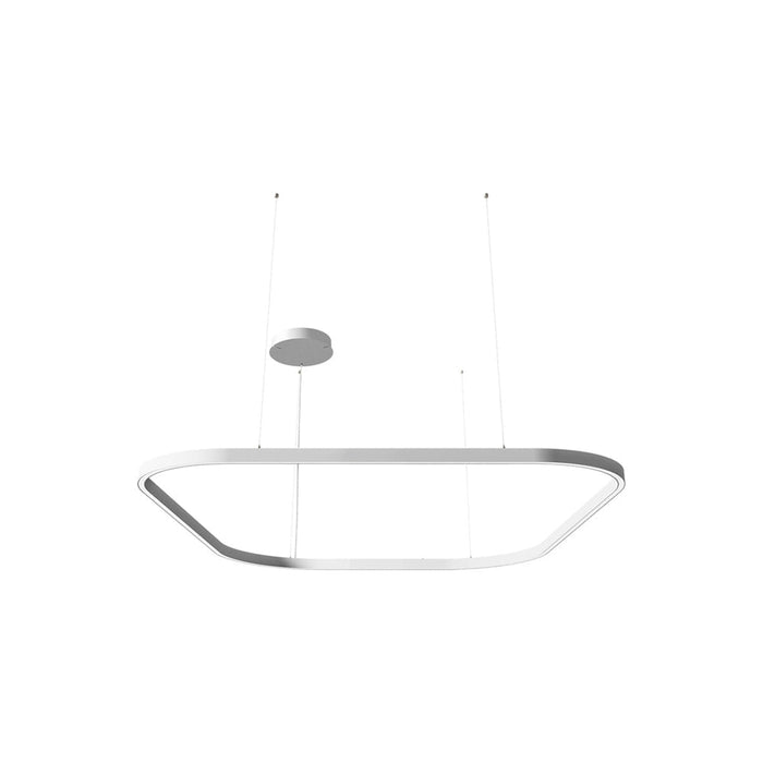 Zirkol LED Square Pendant Light in White (59-Inch).