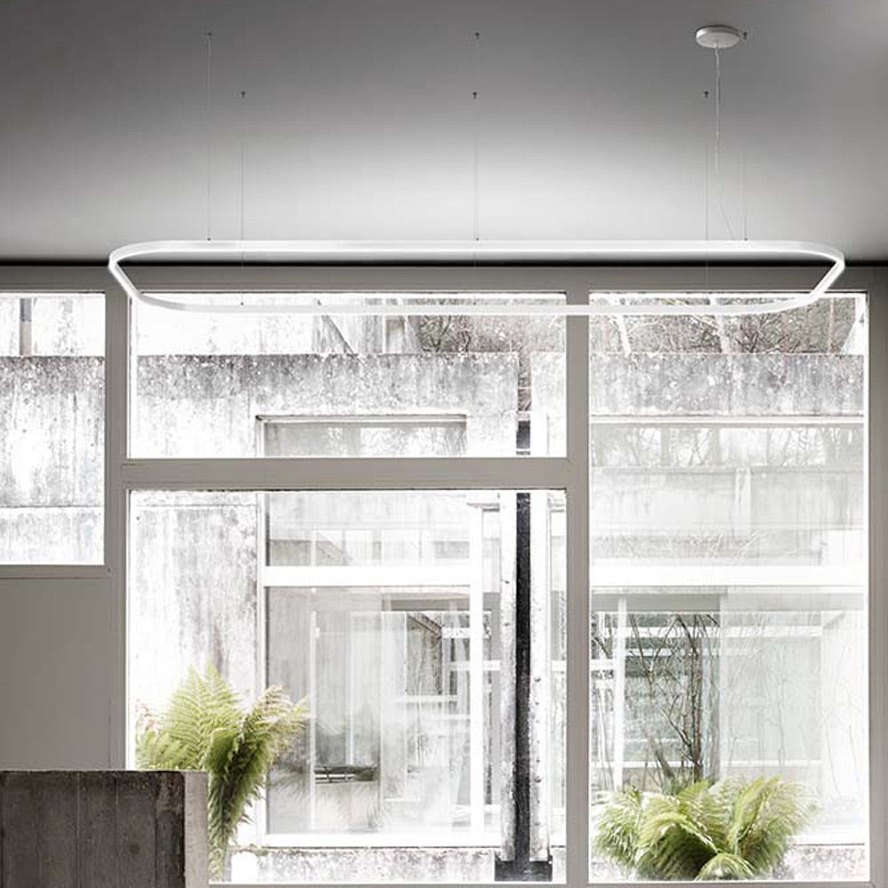 Zirkol LED Square Pendant Light in living room.