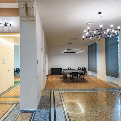 Zirkol LED Square Pendant Light in office.