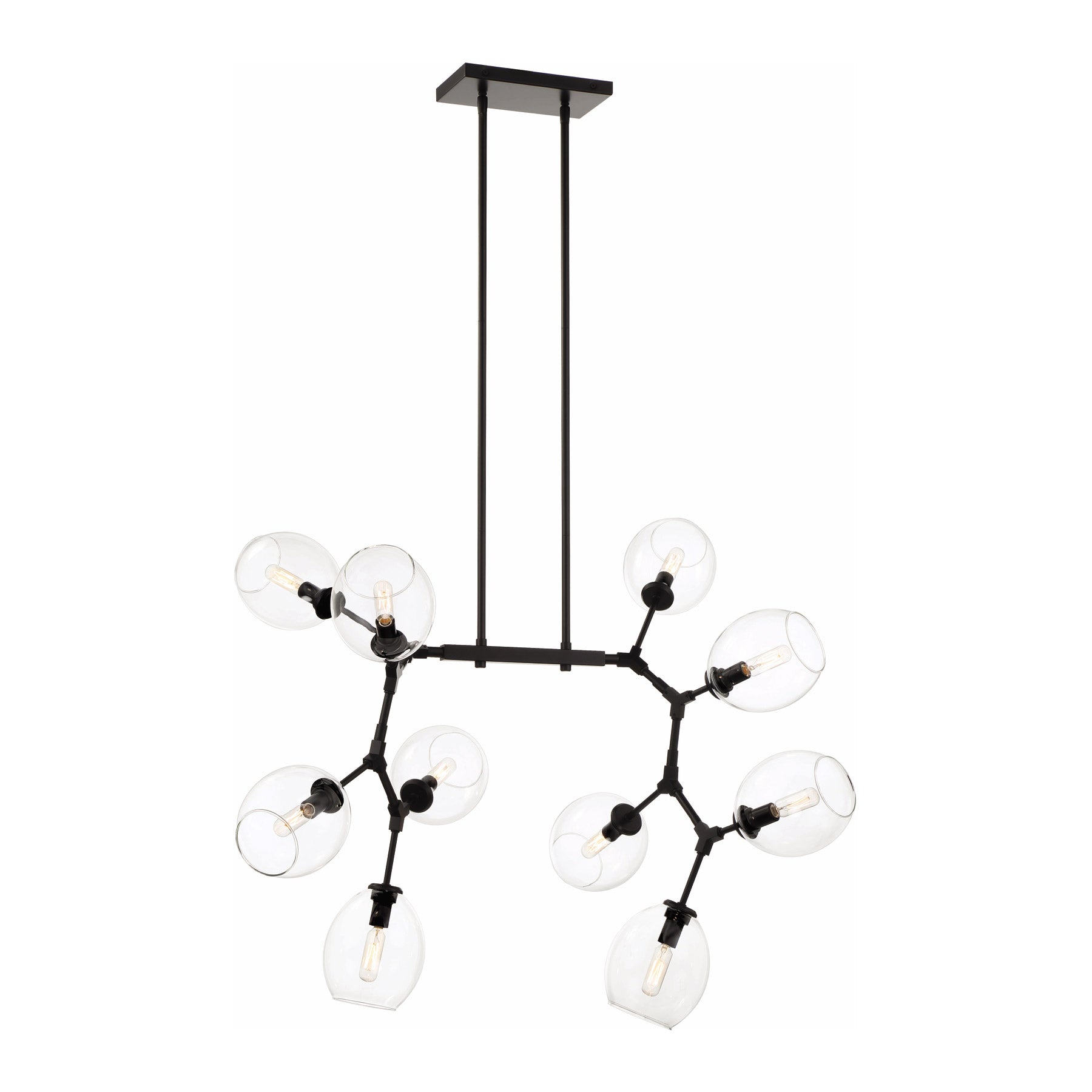 Nexpo Linear Pendant Light in Coal (10-Light).